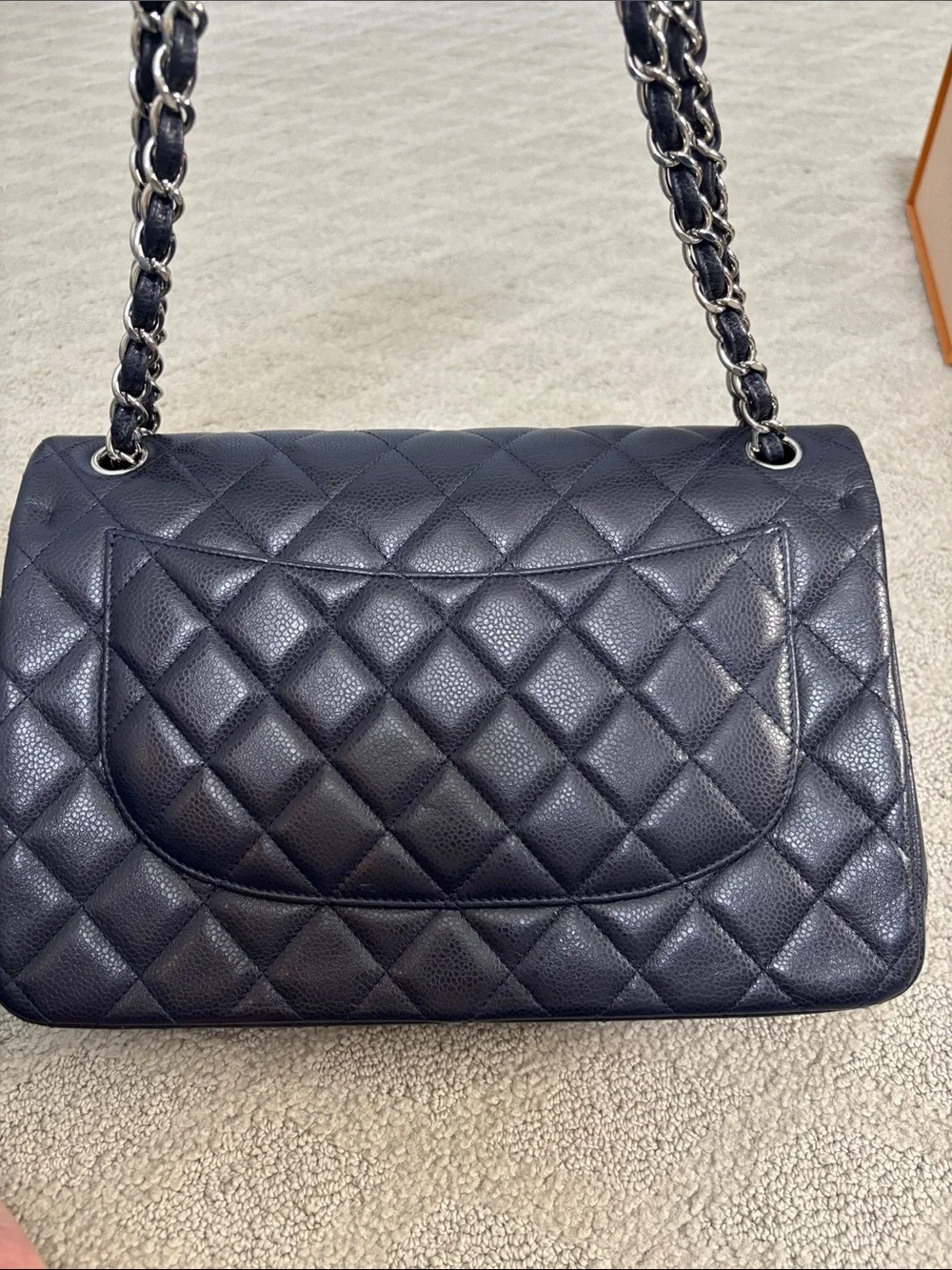 CHANEL Jumbo Navy Double Flap Caviar